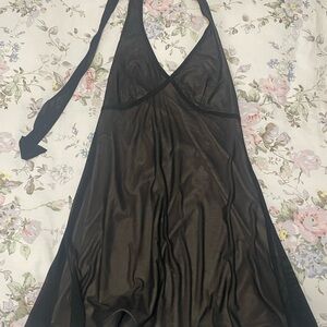 Black Sheer Halter Dress